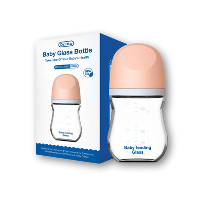LittleFi Baby Feeding Bottle | 90ML/160ML Anti-Flatulence Milk Feeding Glass Bottles | BPA Free